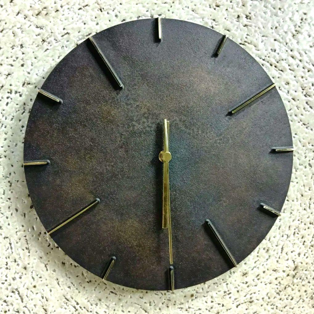 レムノス Lemnos Quaint クエィント 掛け時計 真鍮 斑紋黒染色