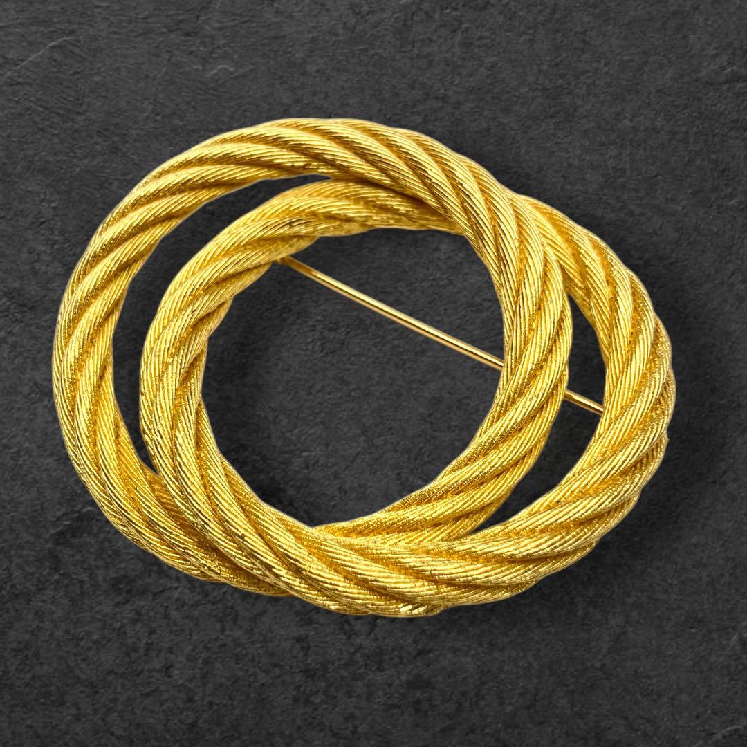 Dior ヴィンテージ ゴールド ツイストロープ ブローチ 183