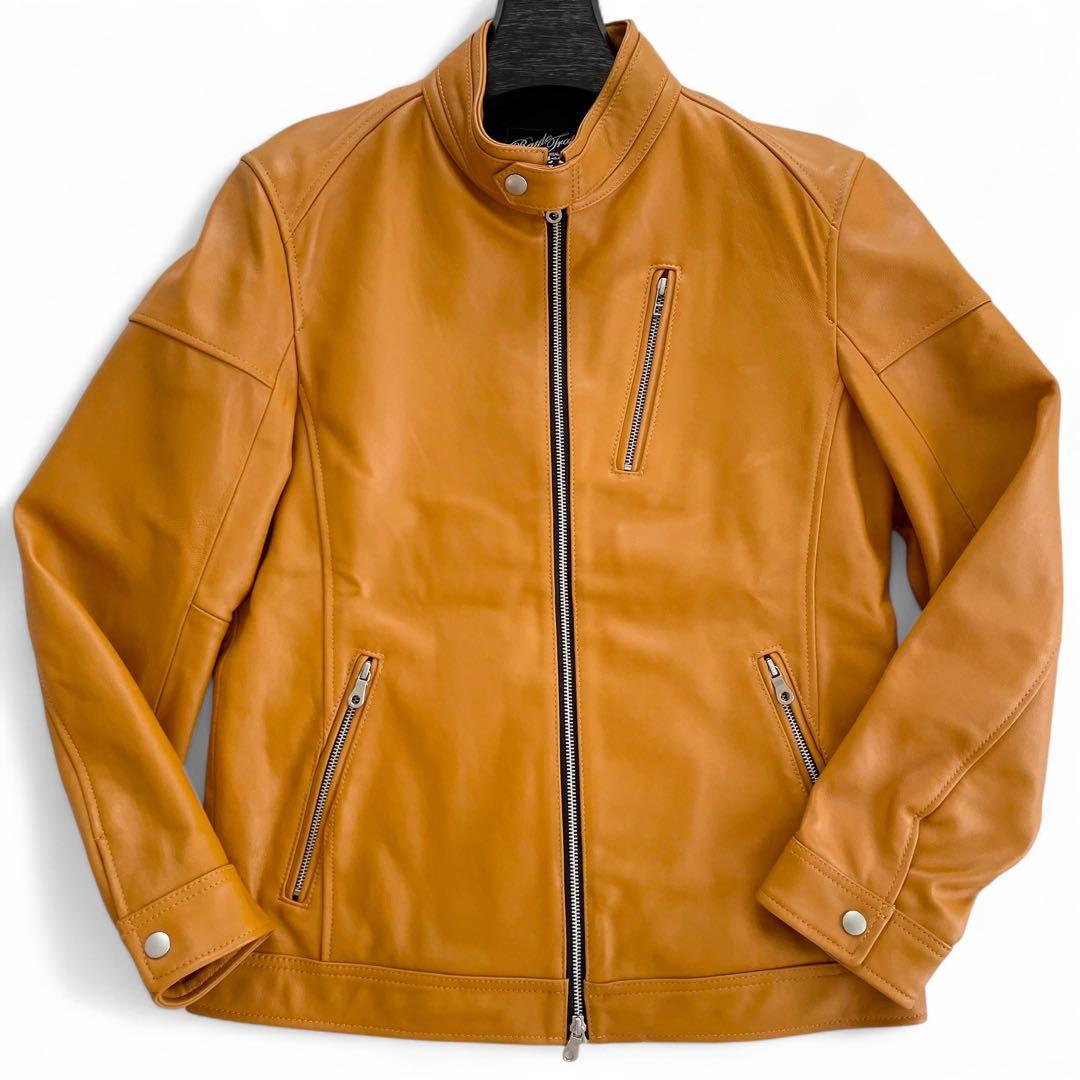 美品 ラトルトラップ メンズビギ レザージャケット キャメル系 XLサイズ