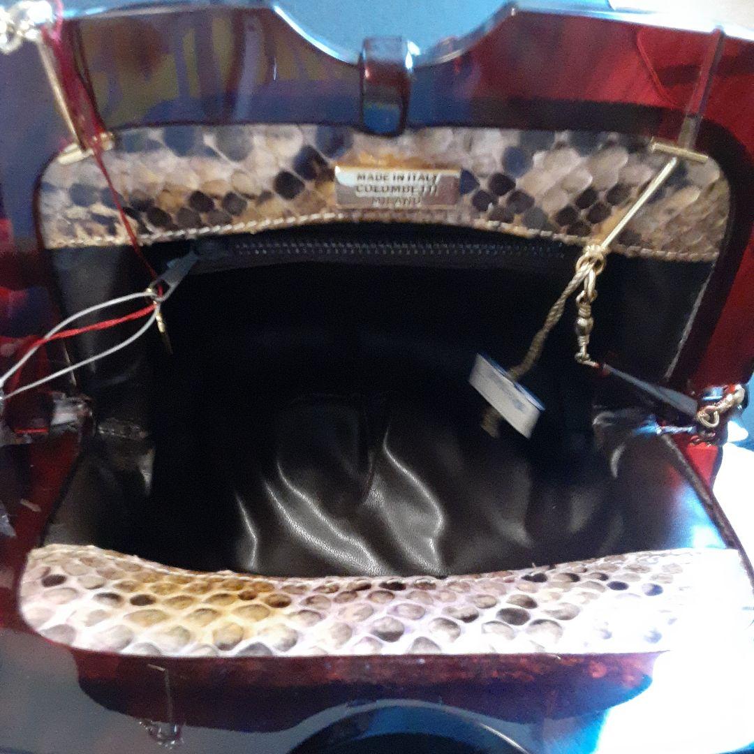 【新品未使用】ヘビ革 クラッチバッグ スネークパターン