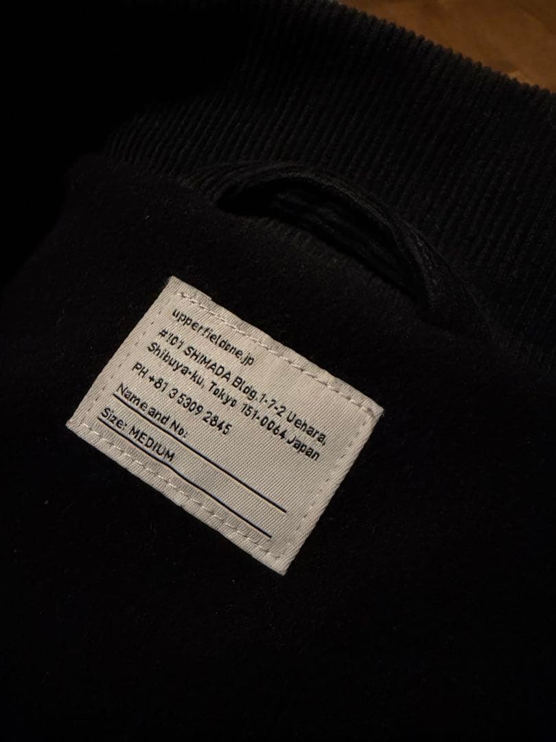 Upper Field One コーデュロイ コーチジャケット BLACK