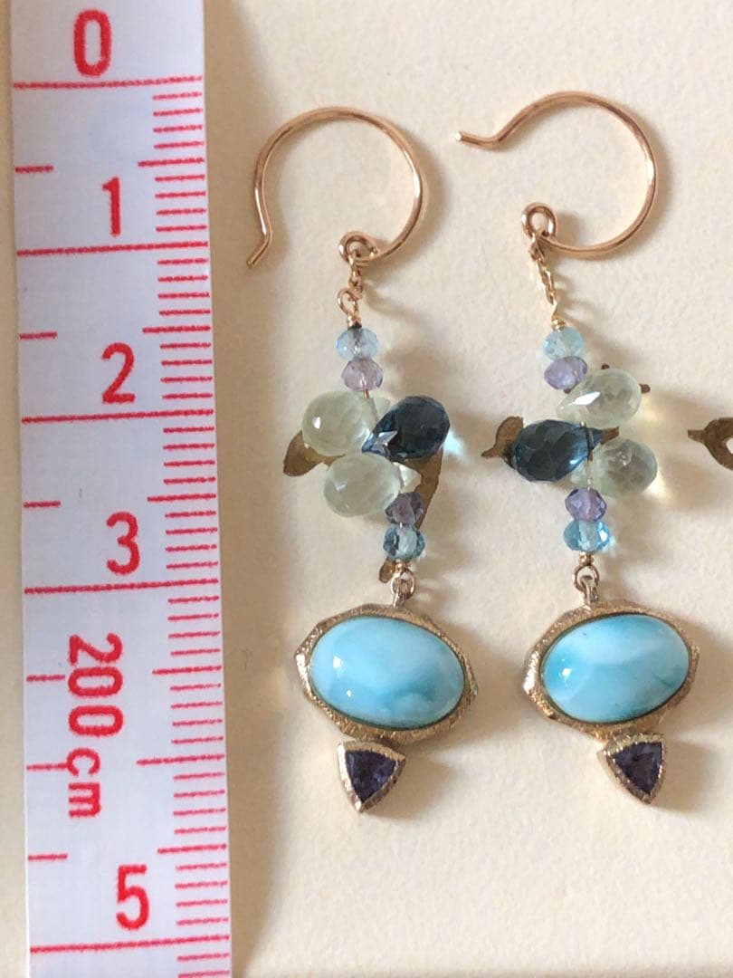 超レア⭐︎超美品 agete K10ラリマー.トパーズ.プレナイト.フックピアス