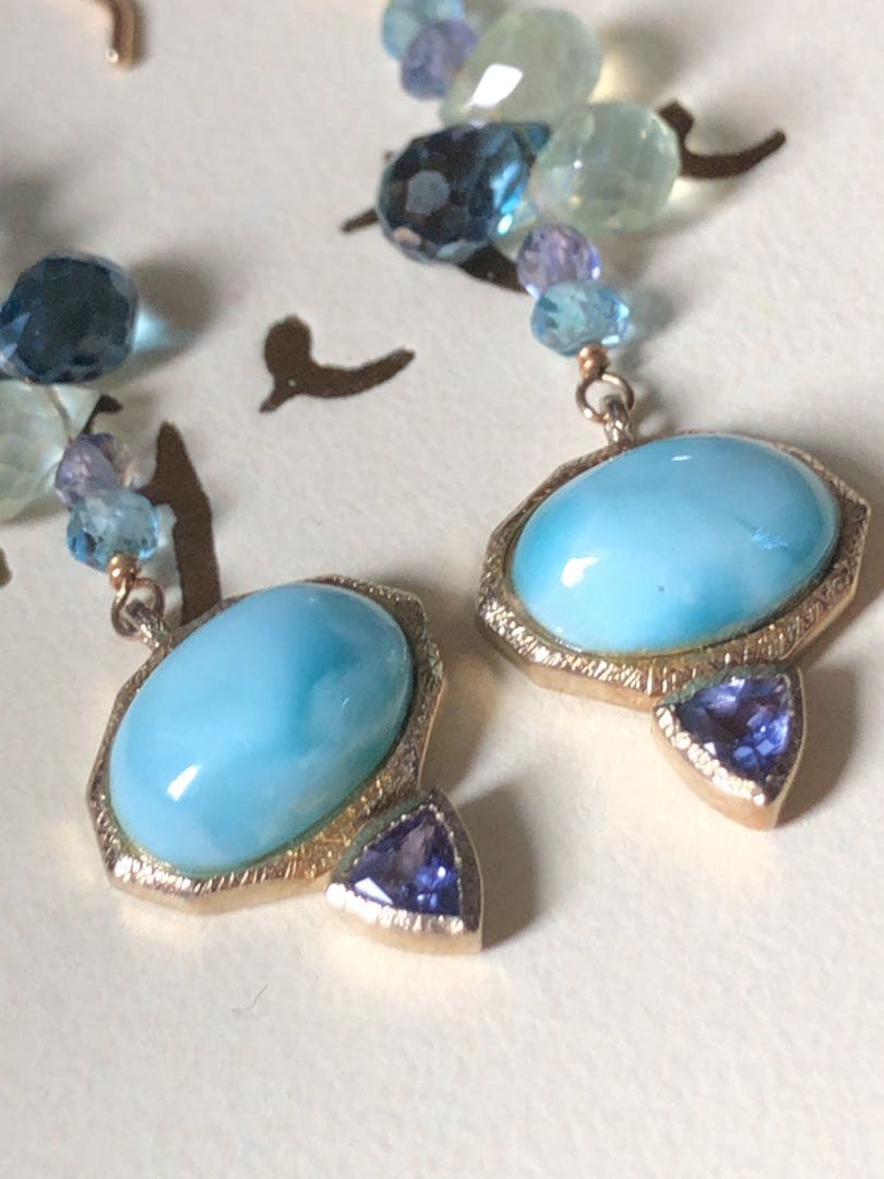 超レア⭐︎超美品 agete K10ラリマー.トパーズ.プレナイト.フックピアス