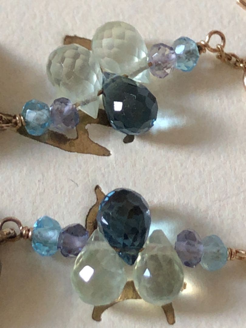 超レア⭐︎超美品 agete K10ラリマー.トパーズ.プレナイト.フックピアス