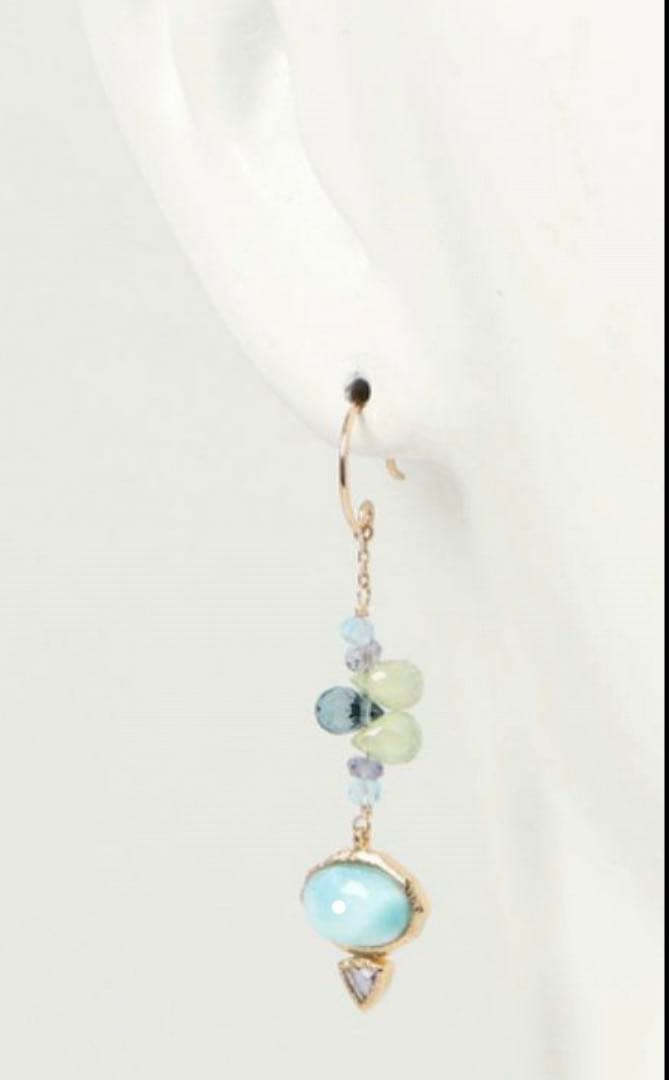 超レア⭐︎超美品 agete K10ラリマー.トパーズ.プレナイト.フックピアス