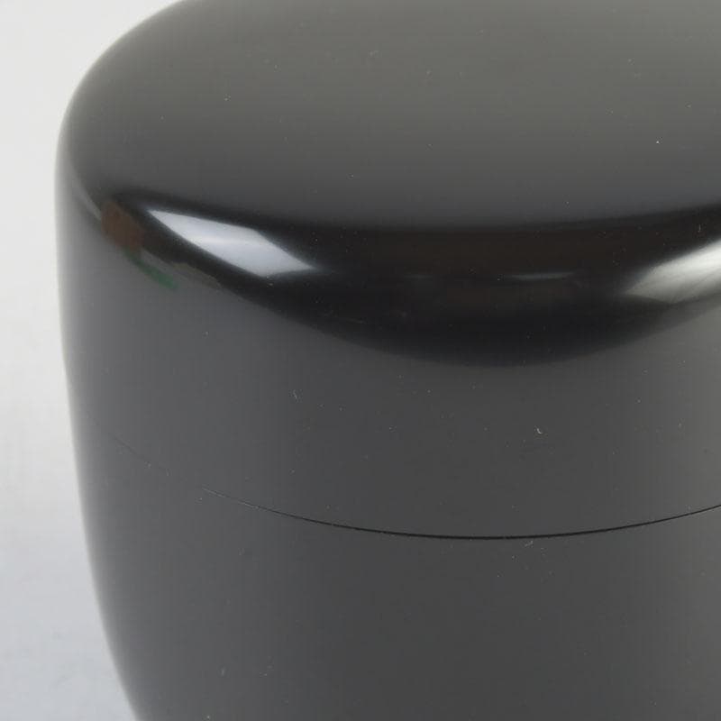 茶道具　山中塗　坂下雄峰作　黒中棗　共箱　V　9829