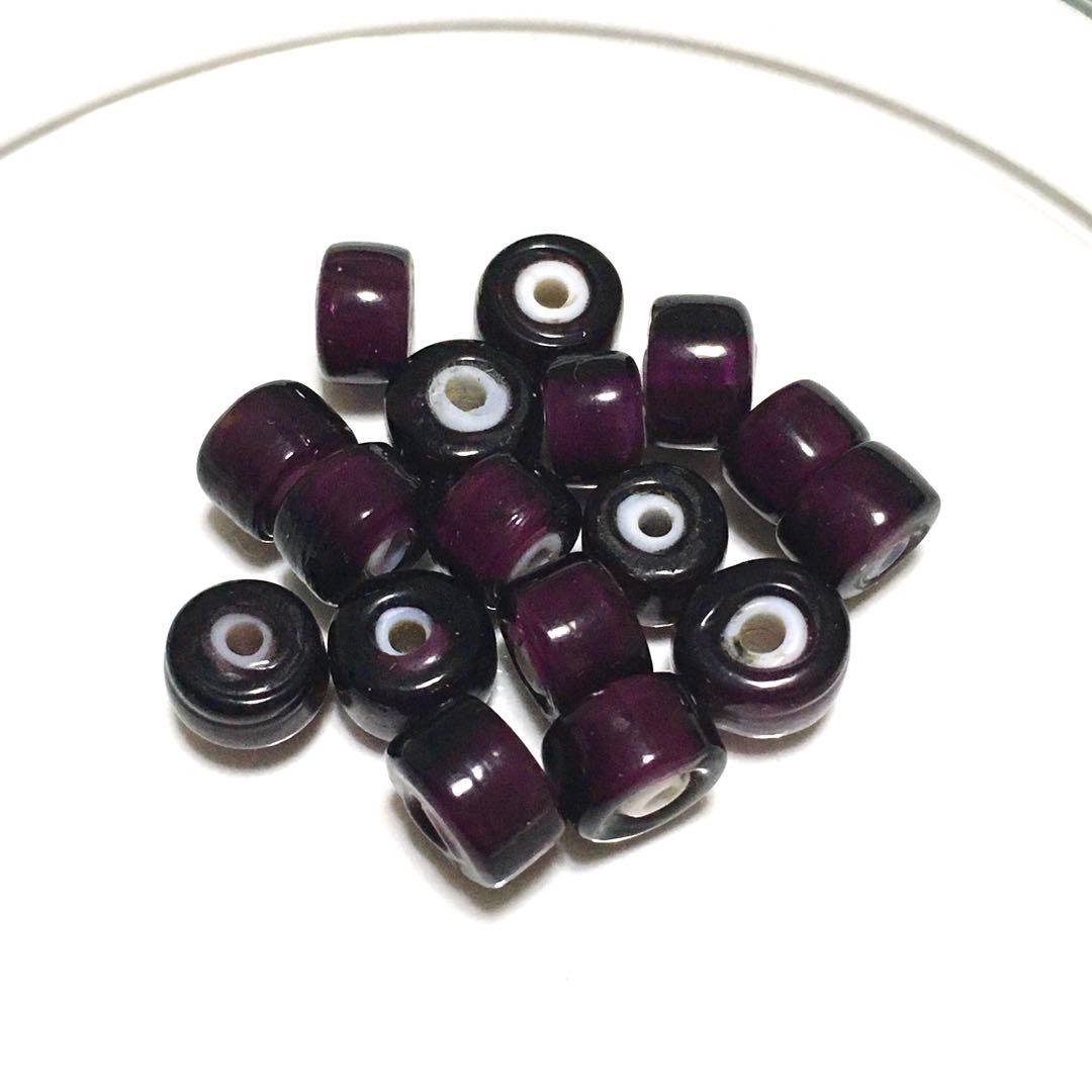 1900s アンティーク ベネチアンビーズ ホワイトハーツ とんぼ玉