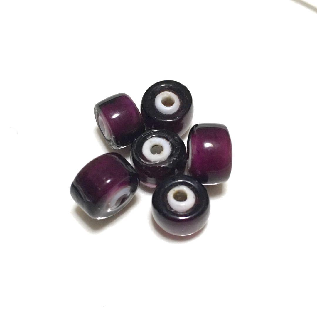 1900s アンティーク ベネチアンビーズ ホワイトハーツ とんぼ玉