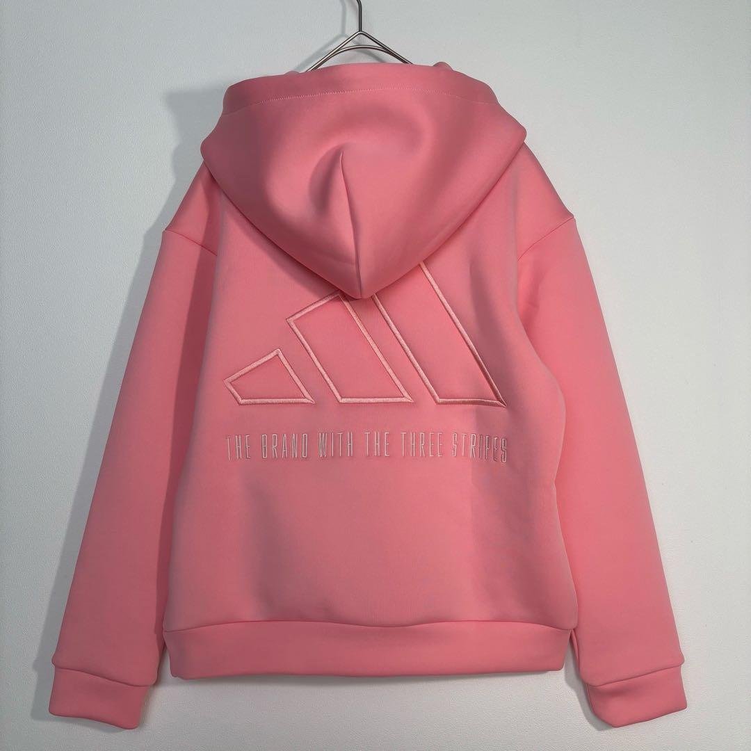 未使用adidas ダンボールニットフーディースカート セットアップ　ピンク