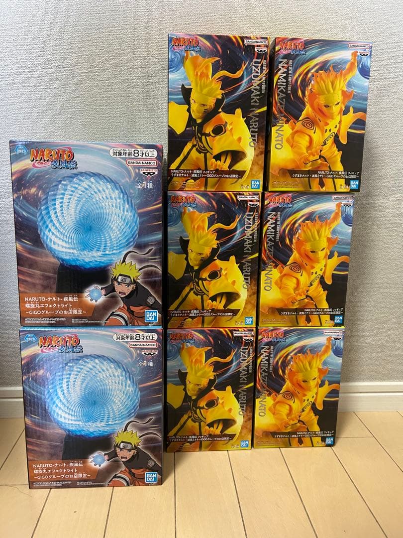 GIGO限定NARUTOフィギュア ナルト波風ミナト螺旋丸8体セット！
