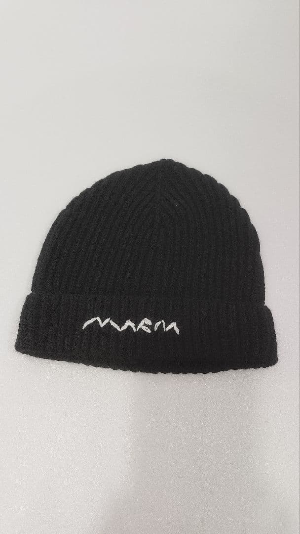 大人もOK! Marni マルニ 刺繍ロゴ リブ ニット帽 ニットキャップ