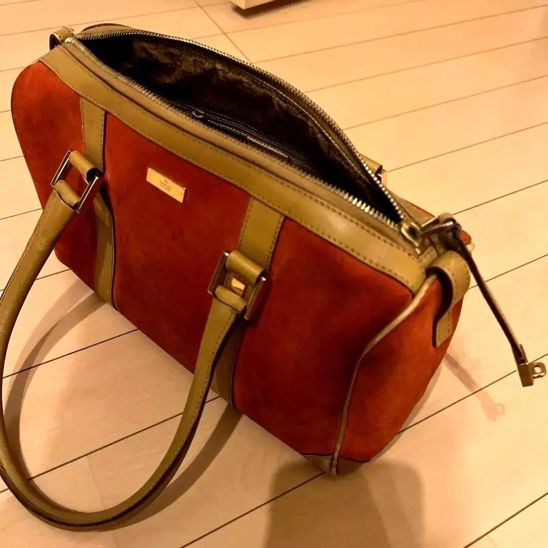 GUCCI グッチ オレンジ スエード トートバッグ