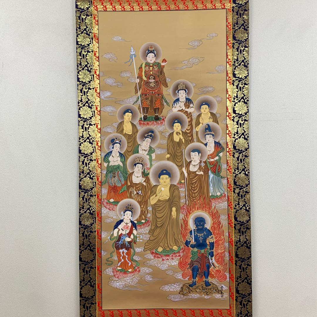 掛け軸３本 ①国井幸雪作 十三佛②佐藤眉山作 春慶桜図③柳沢寿江作 梅に鶯図