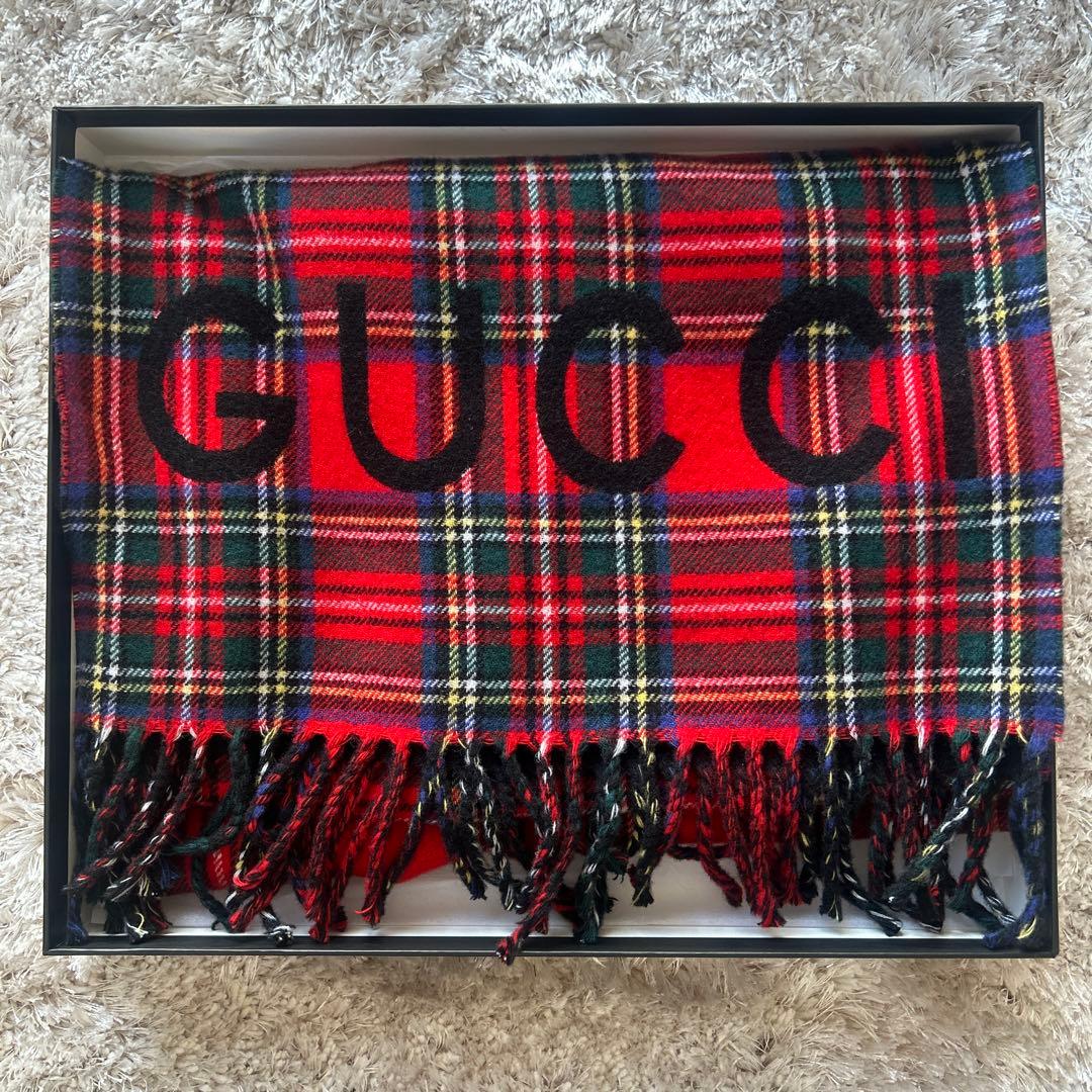 GUCCI タータンチェックマフラー