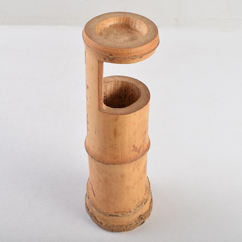 茶道具　竹花入　銘「雲の峰」　紫野　尾関桃林（宗園）極め箱　C　R9465