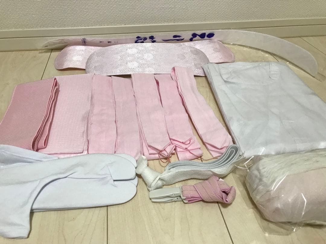 黒地に古典柄の正絹振袖コーディネートセット 長襦袢　フルセット 身丈155