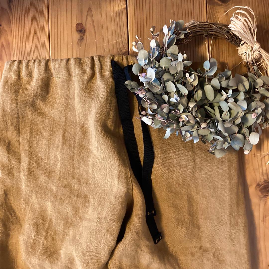 nasuvi＊ハンドメイド＊サフィランフランスリネン　スリムもんぺパンツＬ