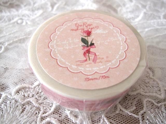 アロマンティック3点♡LALACROMANTICロールシール＆レースと薔薇マステ