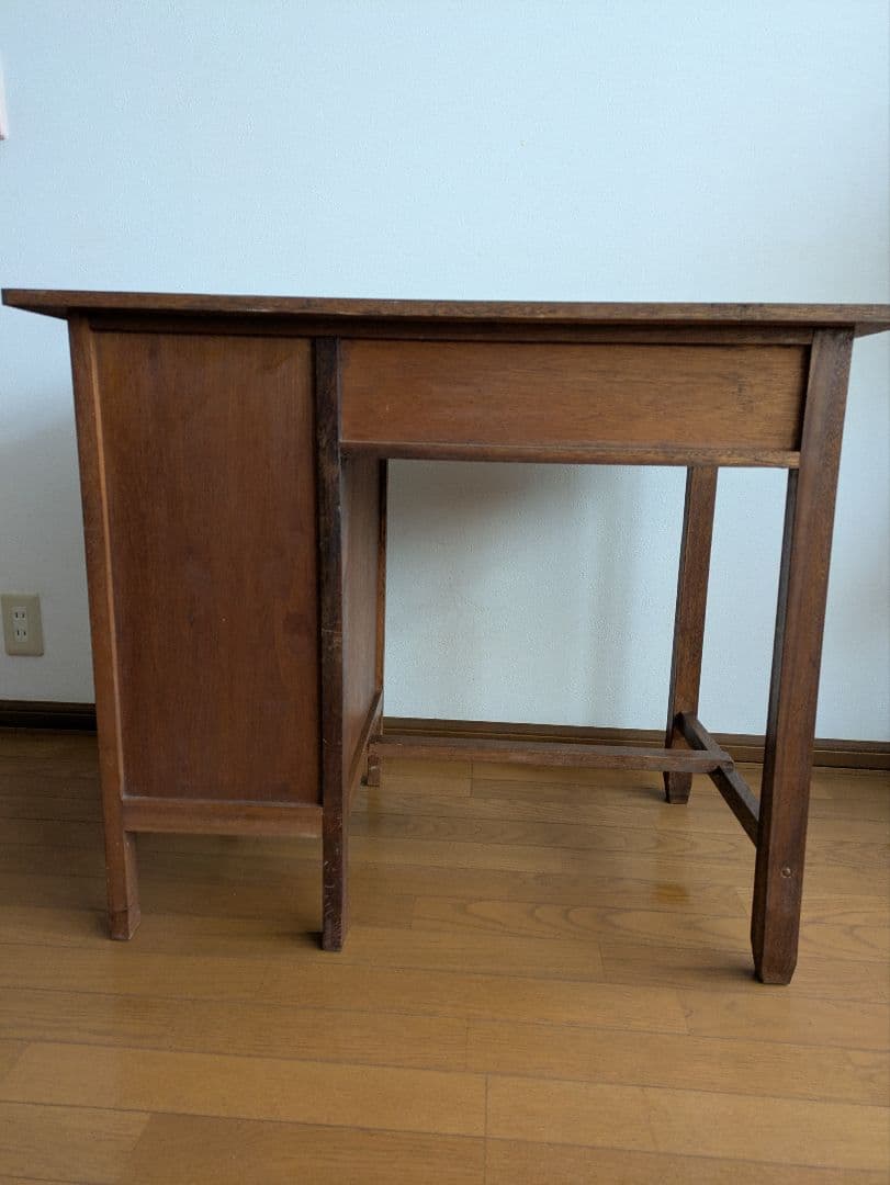 昭和レトロ古い机　木製デスク 片袖机　ヴィンテージ