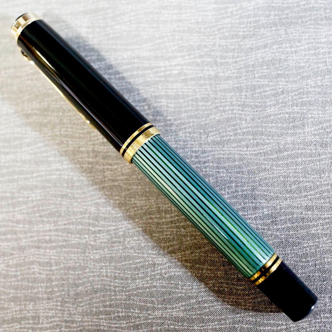 【美品 送料込み】ペリカン 万年筆 Ｍ８００ スーベレーン 緑縞