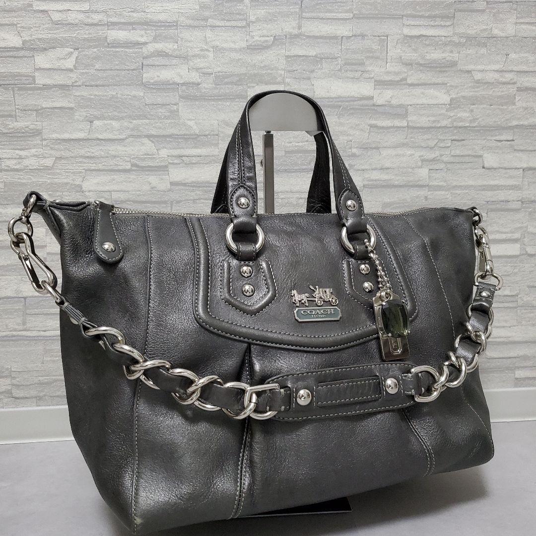 美品✨️COACH マディソン 2WAY レザー 14312 ダークグレー