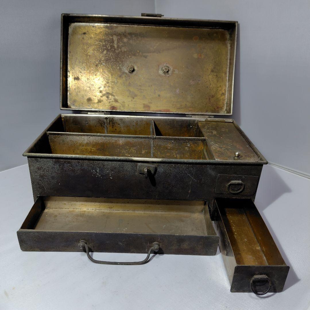 真鍮製収納ボックス 仕切り付き