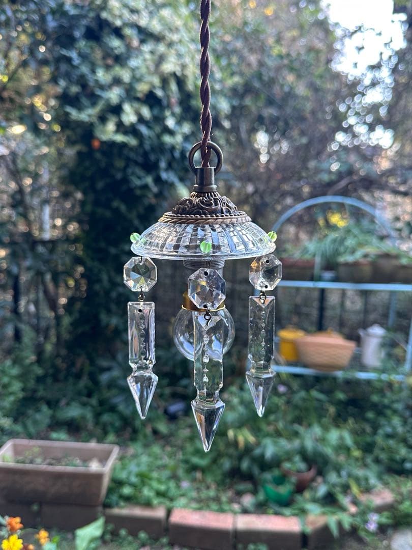 20's フランス アンティーク 希少なスピアドロップの可愛いミニシャンデリア＊