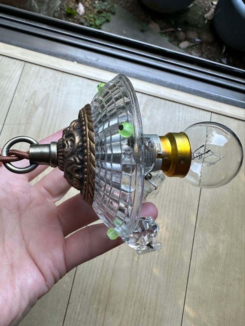 20's フランス アンティーク 希少なスピアドロップの可愛いミニシャンデリア＊