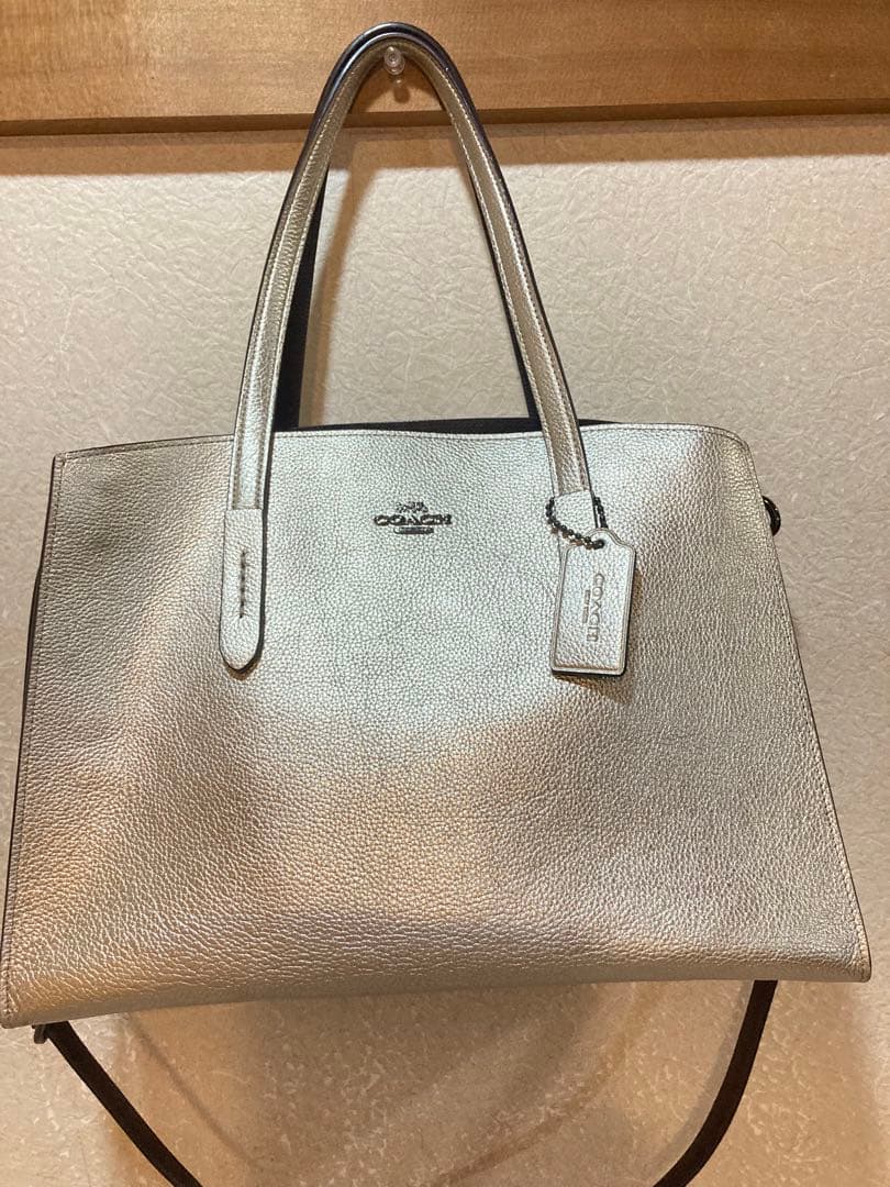 coach コーチ　2wayショルダーバッグ　レザー　ハンドバッグ　ゴールド