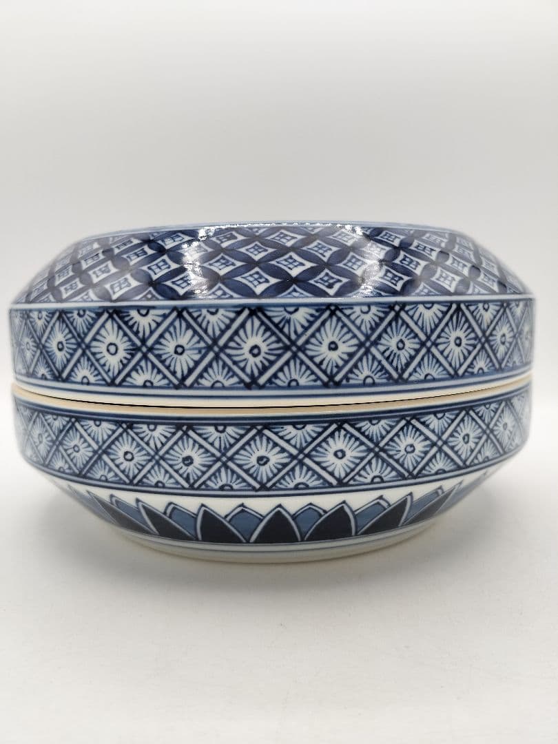 c757 喰籠 染付 松竹梅 手塚充 茶道具 木箱 古物