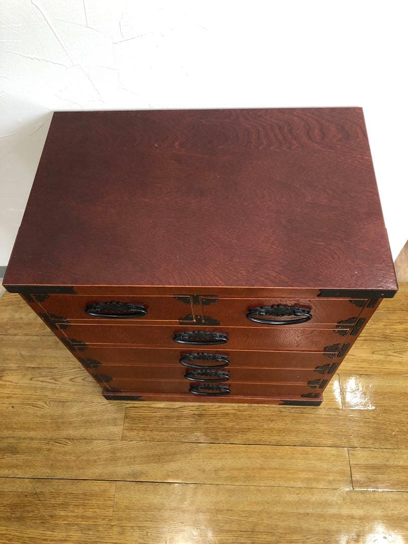 【希少品】福島民芸 民芸家具 整理箪笥 樺けやき からくりタンス 美品 送料無料