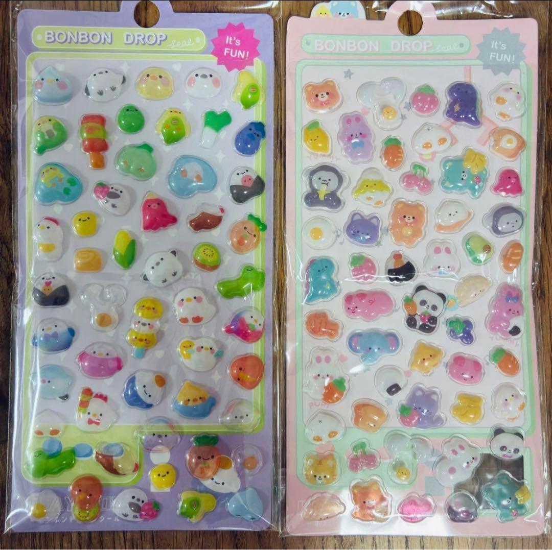 おちゃだと様　50セット　500枚ボンボンドロップ風シール　3Dシール