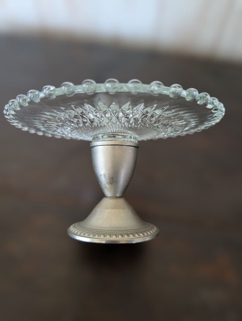 Duchin Sterling　ガラス製ケーキスタンド　アンティーク