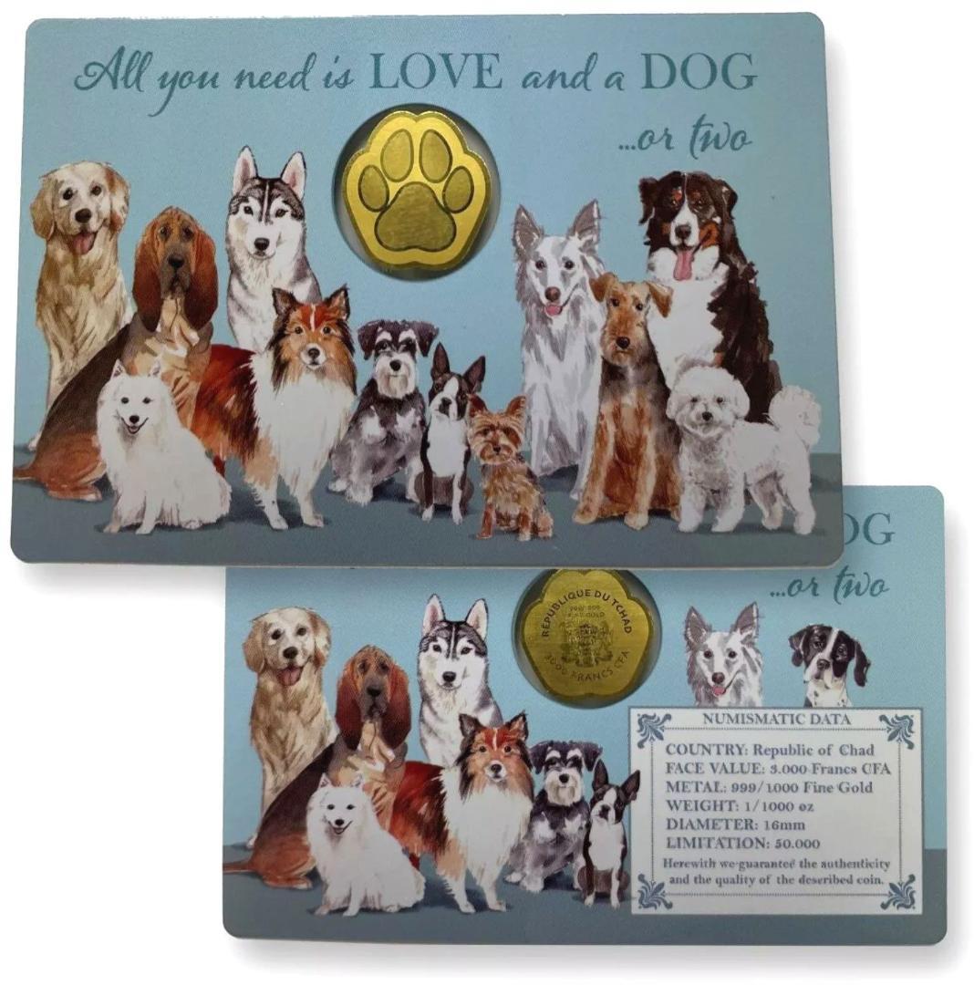 世界初の肉球金貨！純金！可愛すぎる♡ 限定品！カード付！COA付 ワンちゃん 犬