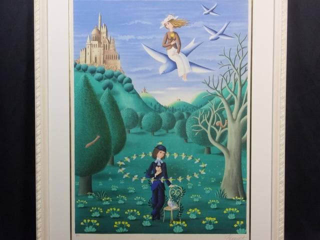 レイモン・ペイネ　直筆サイン『メルヘン』リトグラフ　大判 2401260829F