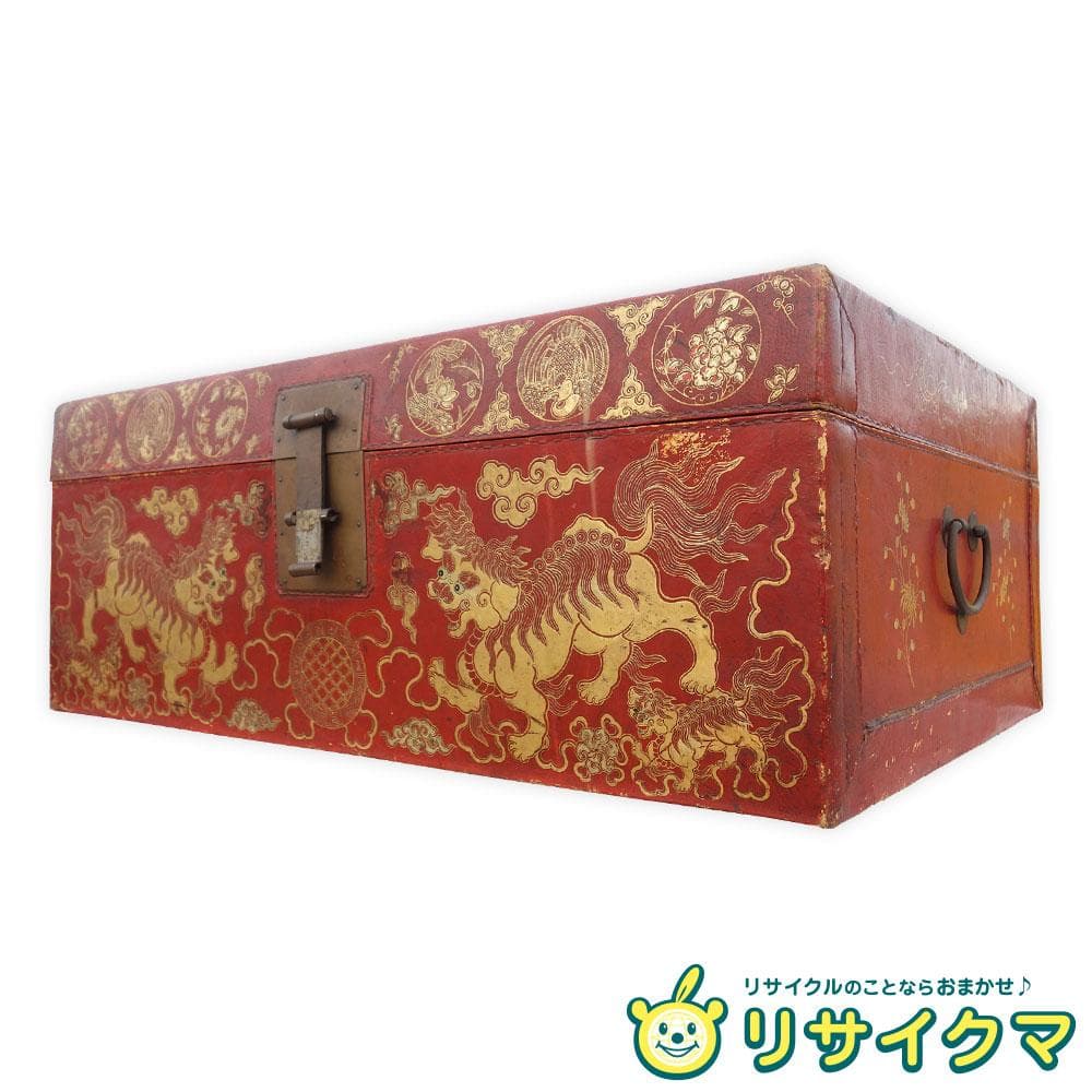 【中古】K▼支那 清国末 大正時代 中国文物 清朝中国 箱 (37626)