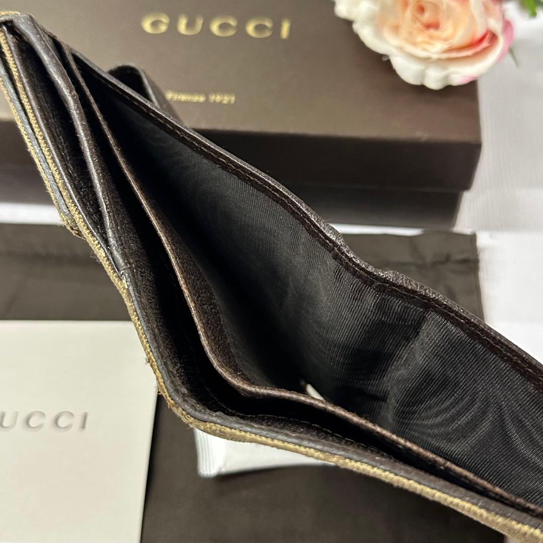 新品同様‼️ グッチ　GUCCI 財布　二つ折り　折り財布 GGキャンバス