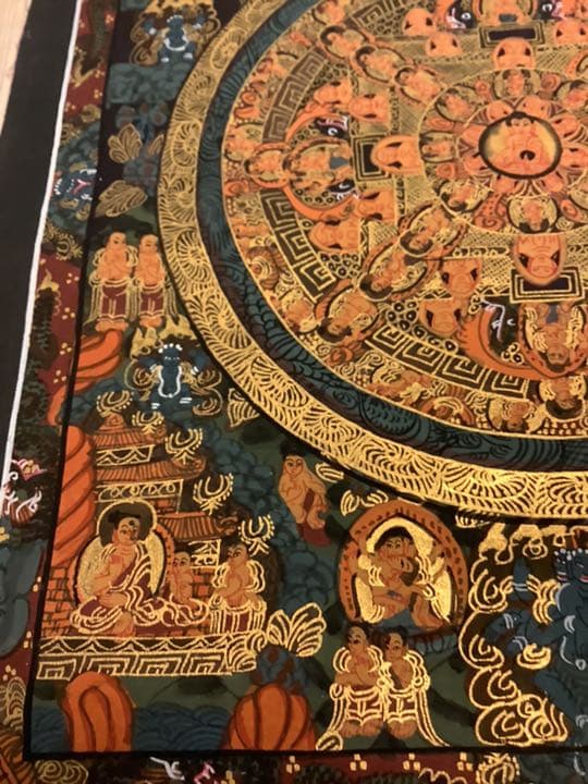 《 チベット密教　新品 》 タンカ　マンダラ　手描き　ブッダ　釈迦　y10