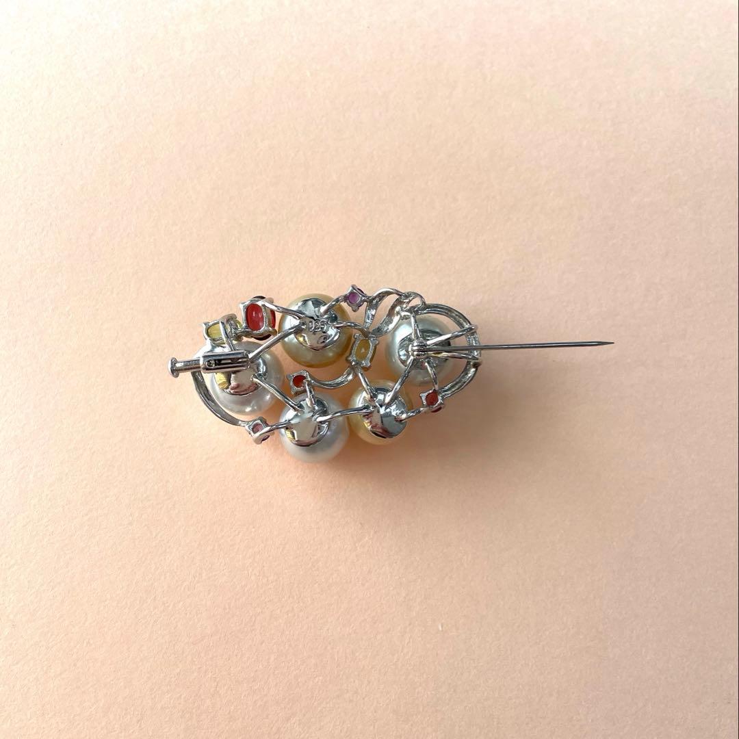 パールブローチ　白蝶真珠　入学式　卒業式　刻印　コサージュ　本真珠