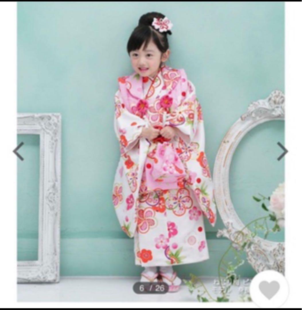 ［モモの助］七五三 着物セット 3歳双子　花柄