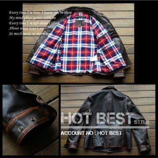 L【新作新品】最高級 茶心馬革ホースハイド ベジタブルタンニンなめしジャケット