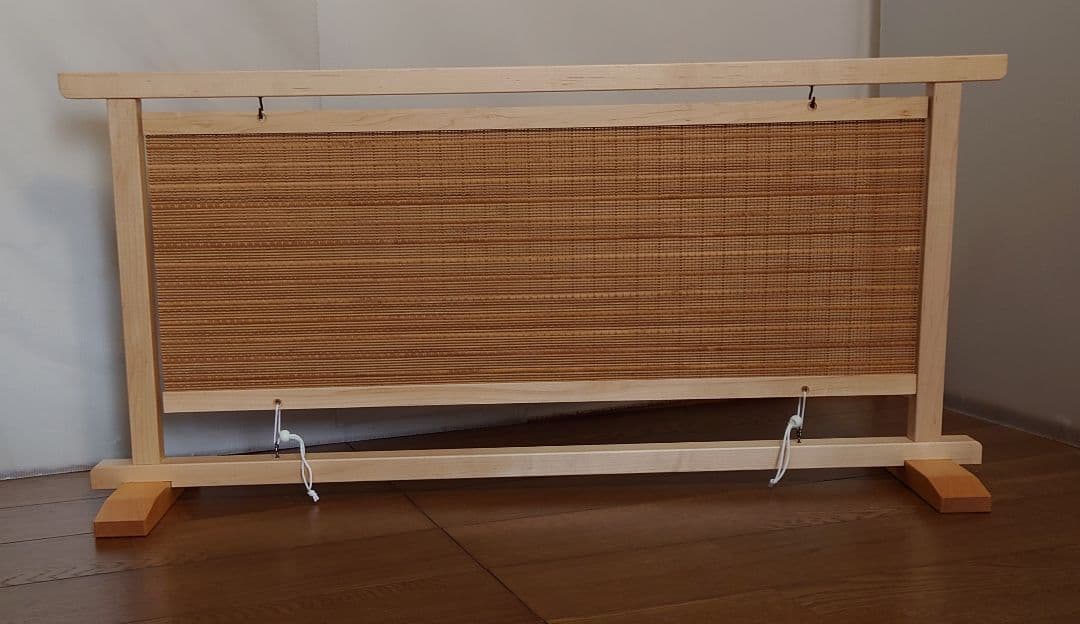 衝立小さな衝立#結界竹簾調１枚式木地仕上げ衝立　１台限定　竹簾（燻し竹）使用衝立