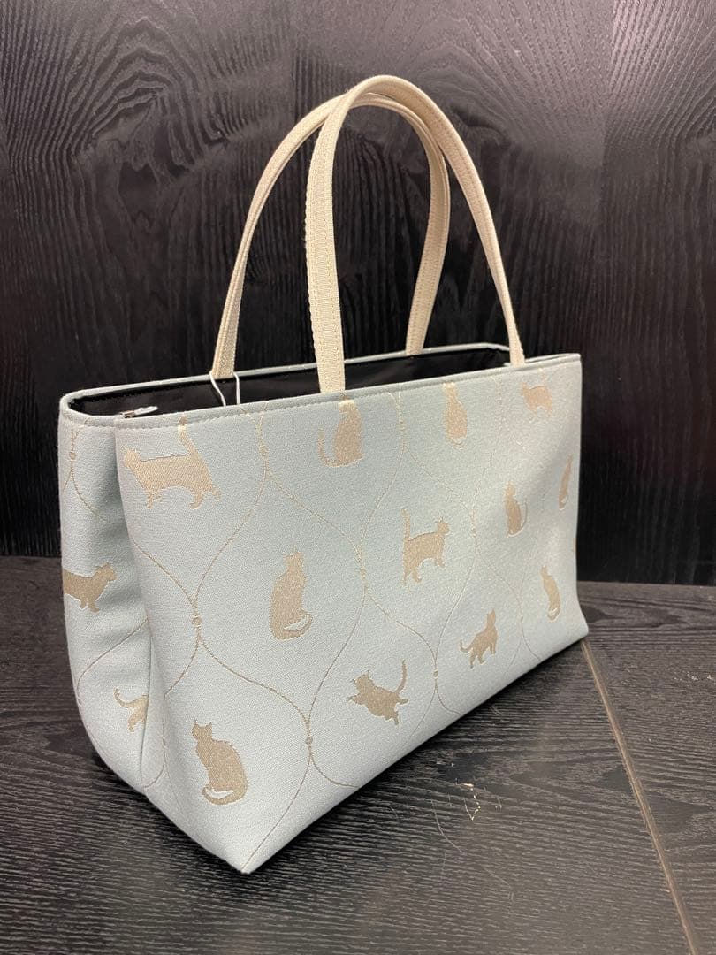 新品 猫柄 和装バッグ お稽古 お茶席 和服 トートバッグ 呉服 着物 小紋