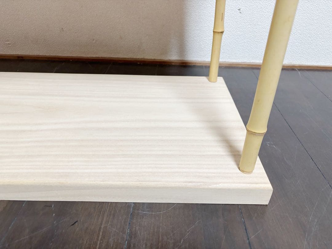 未使用 茶道具 一斎作 竹台子 利休好写し 組み立式 煎茶道具 天然木製 紙箱