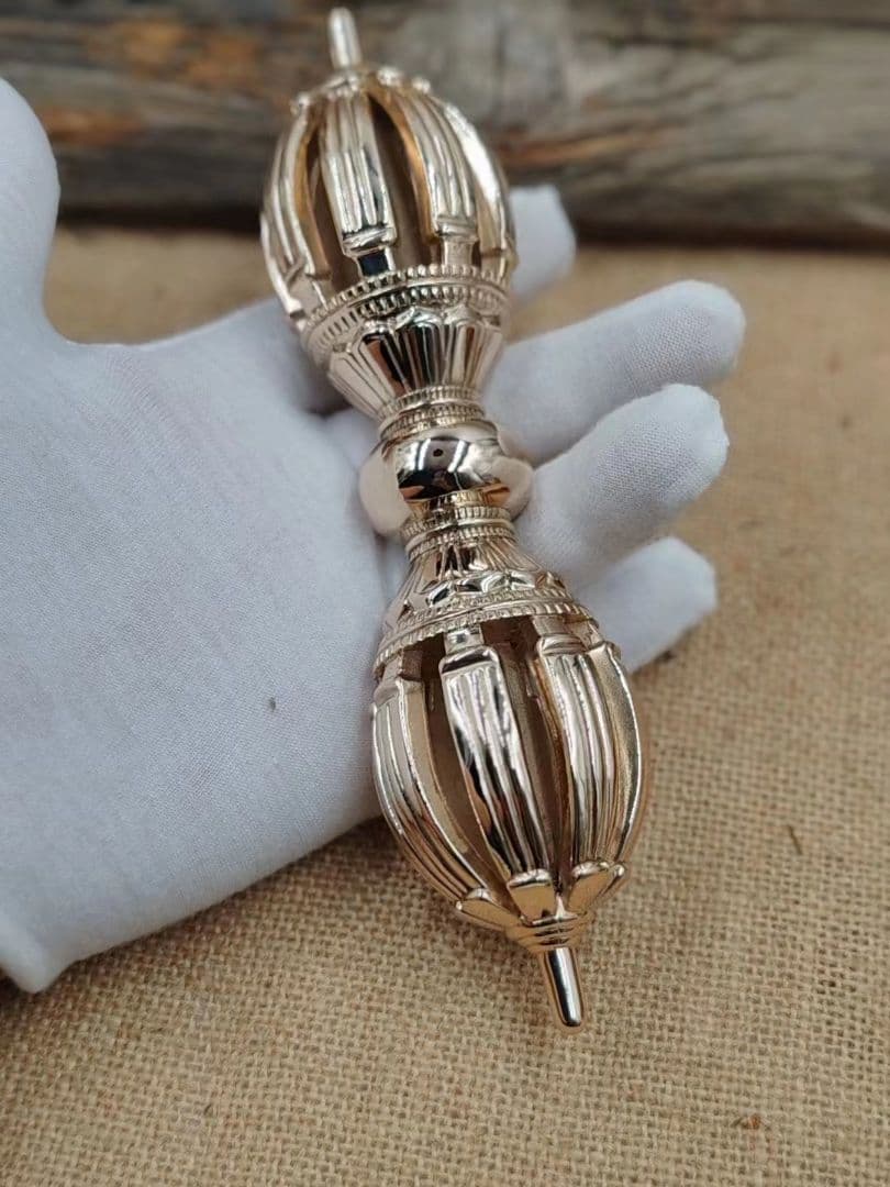 【修縁堂】寺院用仏具 法器 青銅 九鈷杵vajra19CM