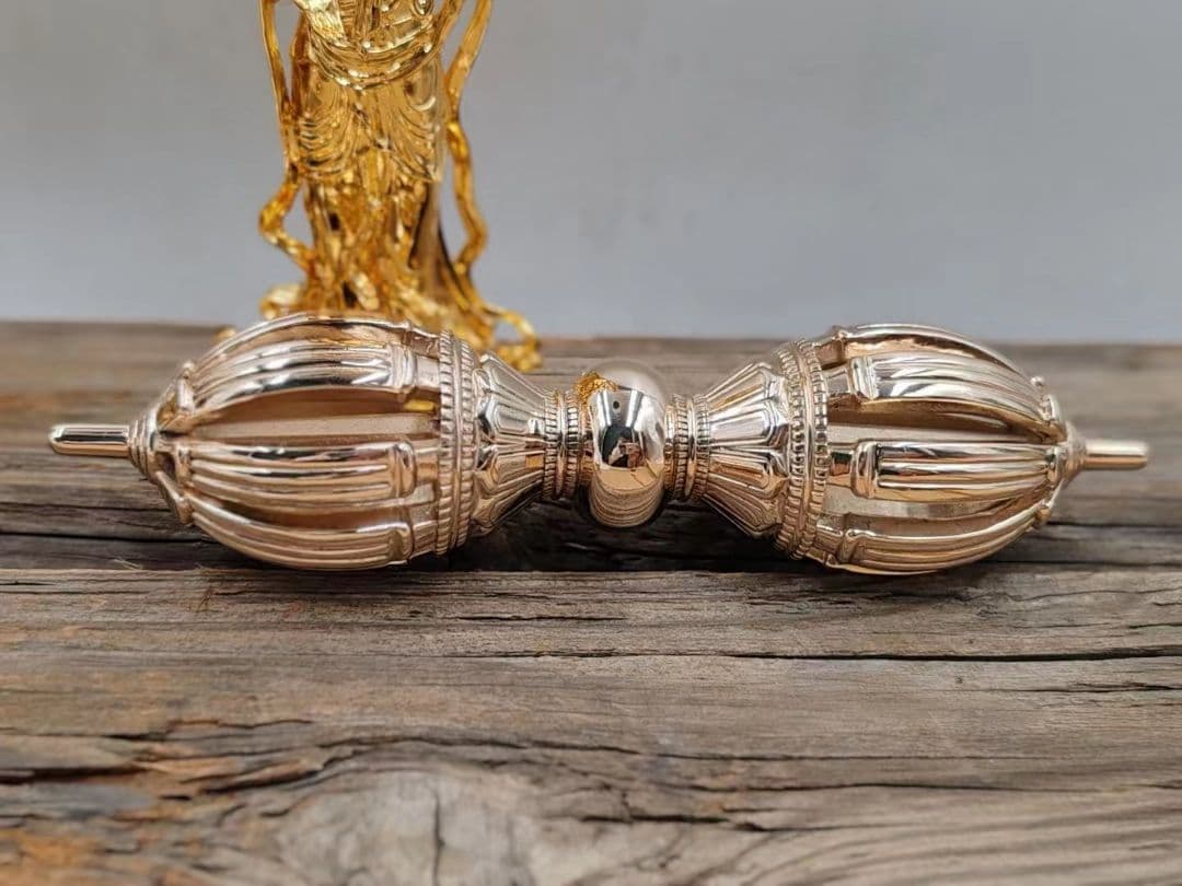 【修縁堂】寺院用仏具 法器 青銅 九鈷杵vajra19CM