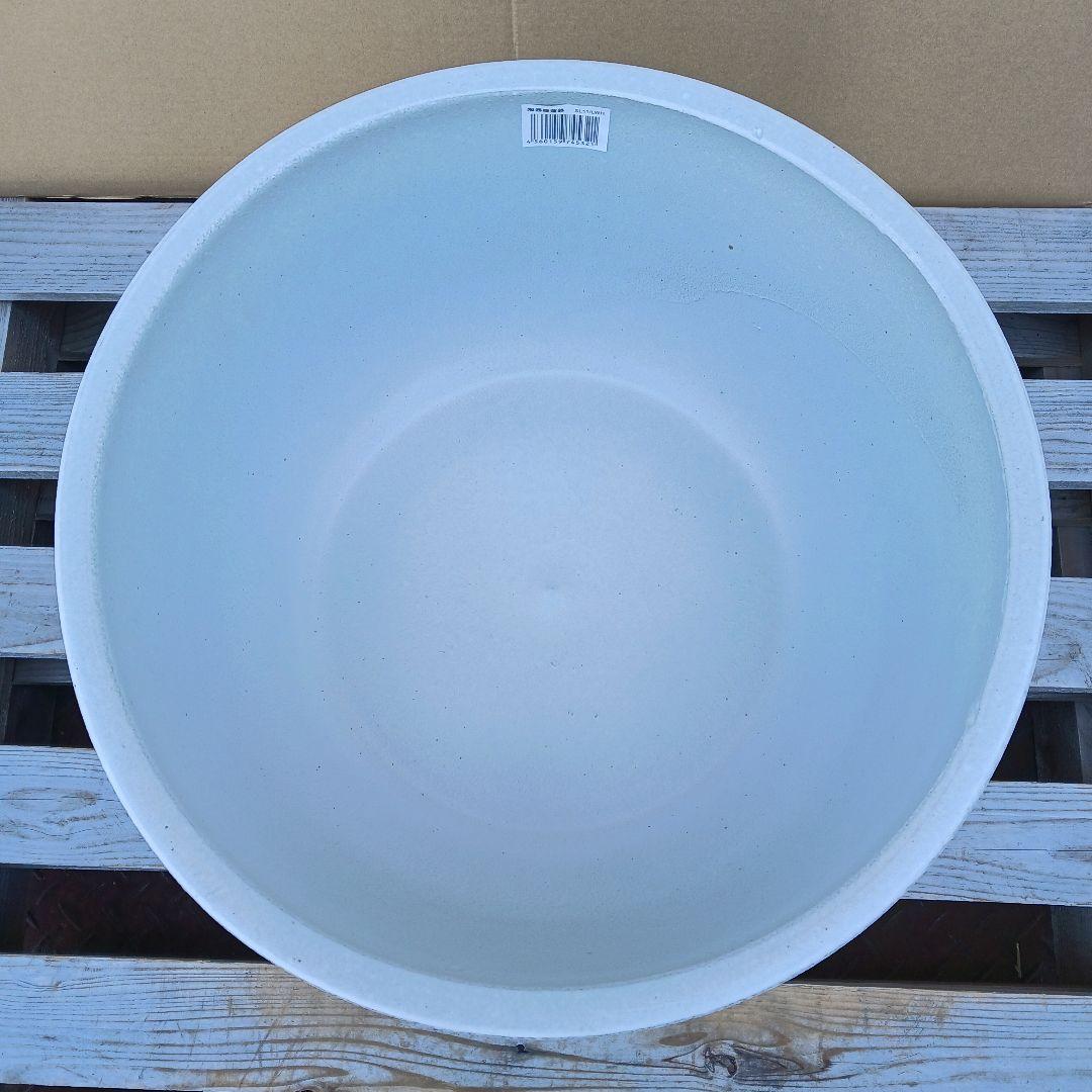 新品　∅50　陶器　睡蓮鉢　特大　メダカ鉢　白　ホワイト　ルーバー　高級　LWH