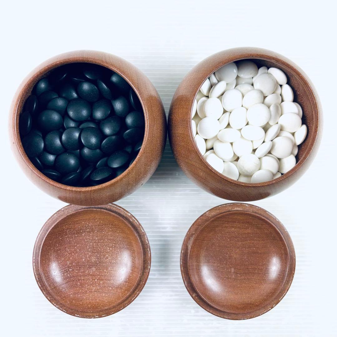 碁盤　蛤　那智黒　碁石セット　大正時代　脚付き　へそ有り　 囲碁セット　 木製