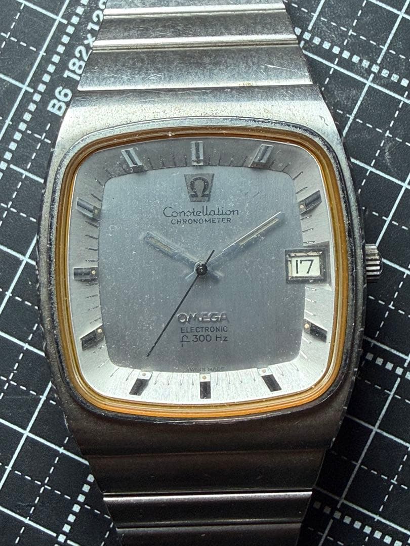 オメガ コンステレーション 音叉 f300Hz 純正ブレス 不動ジャンク