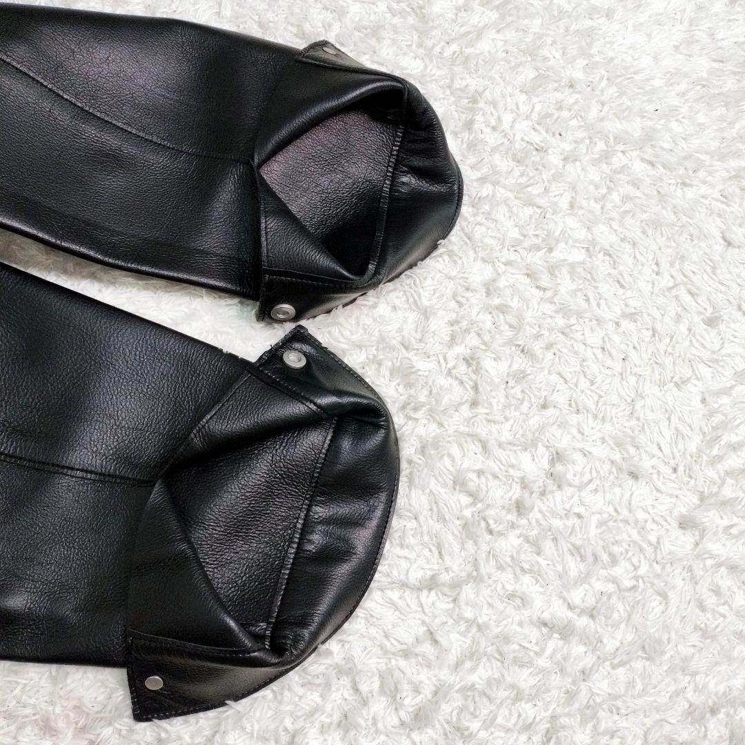 ZARA　ザラ　レザージャケット　大きいサイズ　ジップ　ライダース　短丈